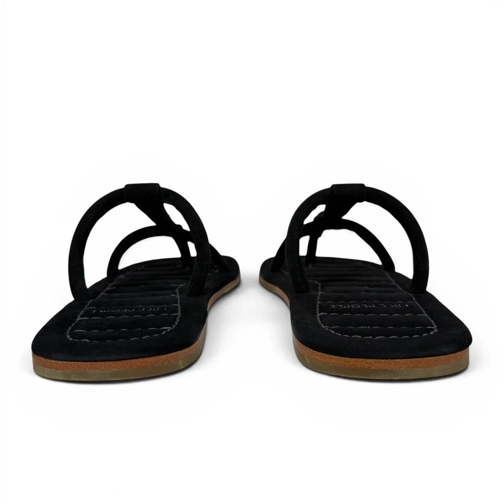 Free People Hadden Sandals Womens 8.5 Black Suede Thong Flat Slides - Picture 5 of 15